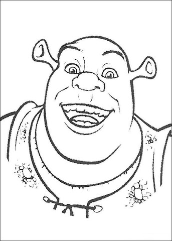 Smiling Shrek Coloring Page